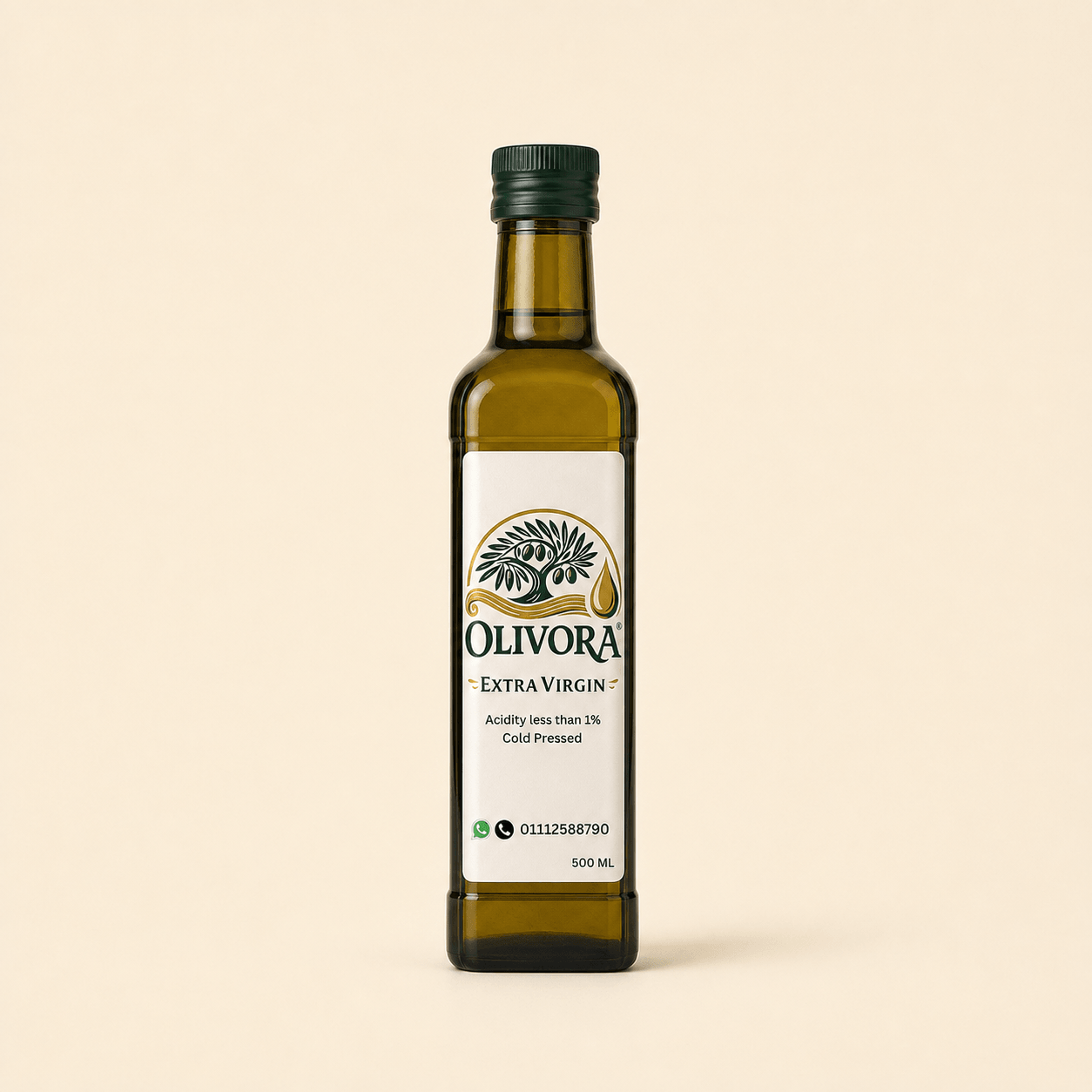 1/2 L Extra Virgin Olive Oil — Glass Bottle